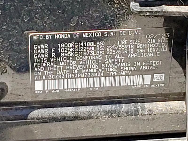 3CZRZ1H53PM733924 Honda HR-V SPORT