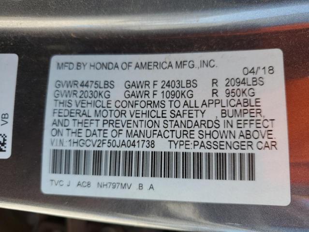 1HGCV2F50JA041738 Honda ACCORD EXL