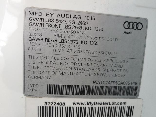 WA1C2AFP5GA075146 Audi Q5 PREMIUM