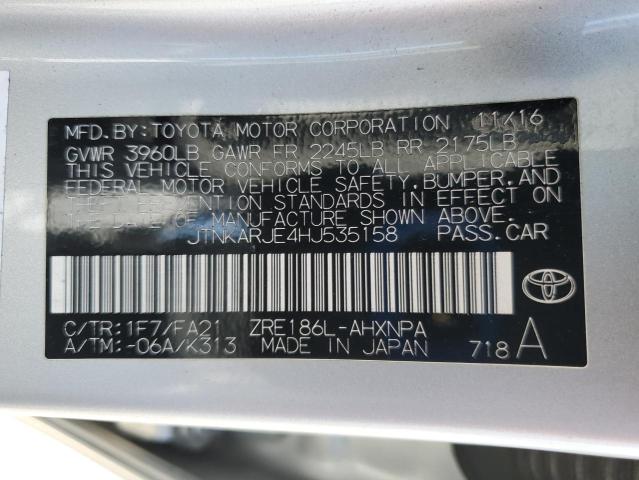 JTNKARJE4HJ535158 Toyota 2zr-fae