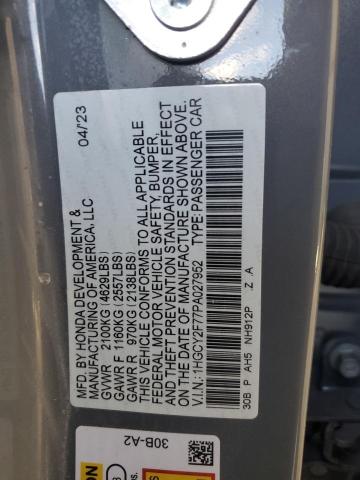 1HGCY2F77PA027952 Honda lfc5