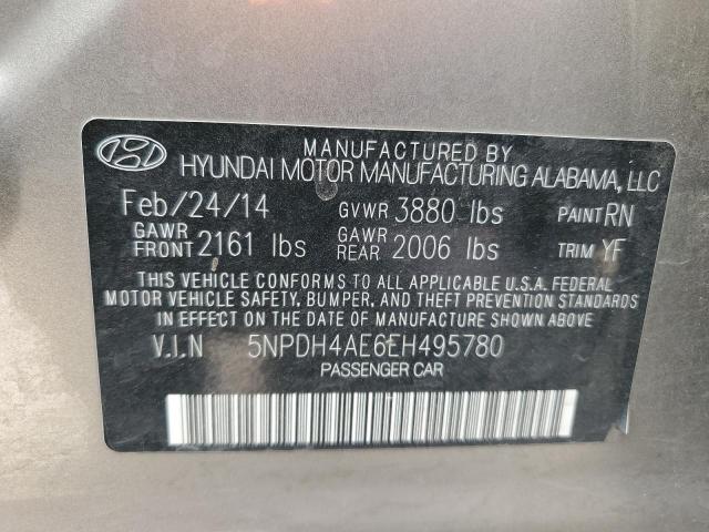 5NPDH4AE6EH495780 Hyundai ELANTRA SE