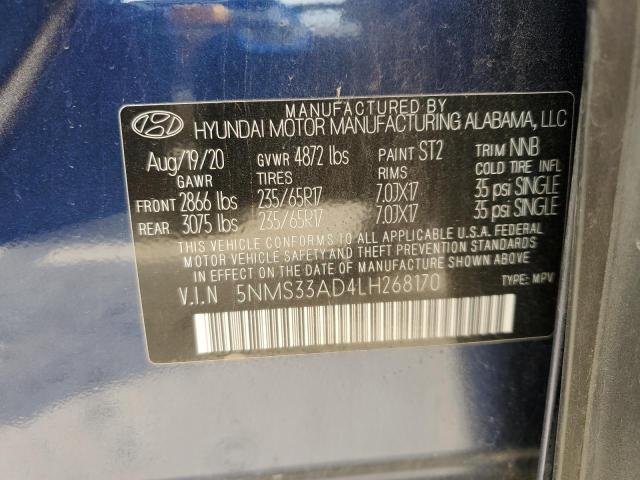 5NMS33AD4LH268170 Hyundai SANTA FE S
