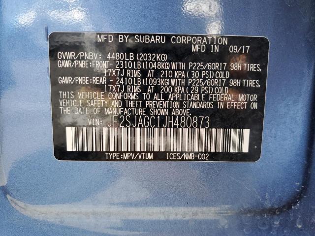 JF2SJAGC1JH480873 Subaru naturally aspirated u5
