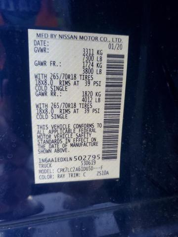 1N6AA1EDXLN502795 Nissan 2020