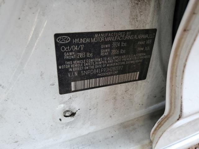 5NPD84LF9JH281592 Hyundai mpi nu