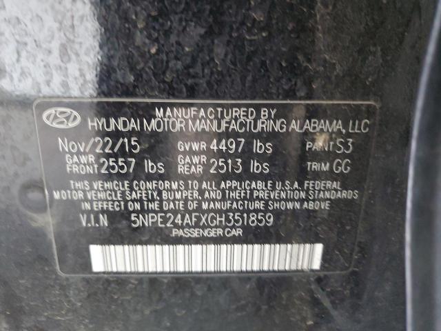 5NPE24AFXGH351859 Hyundai SONATA SE