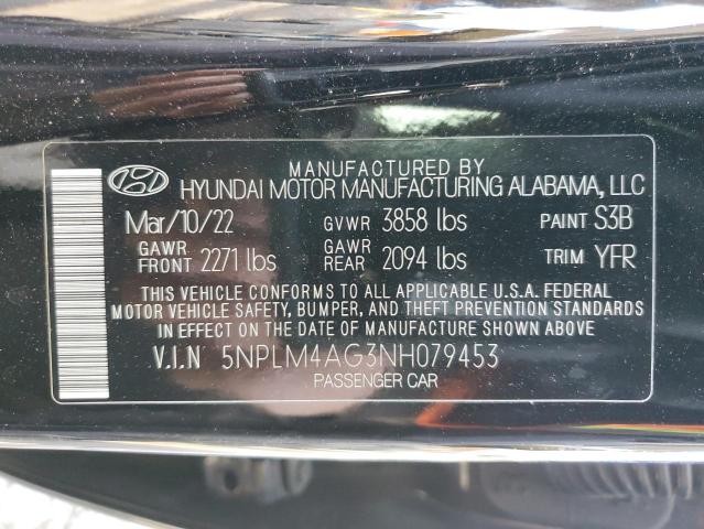 5NPLM4AG3NH079453 Hyundai ELANTRA SE