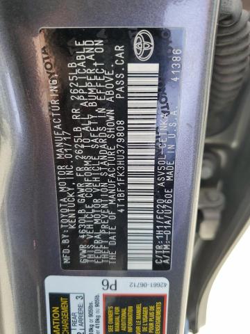 4T1BF1FK3HU379808 Toyota 2ar-fe