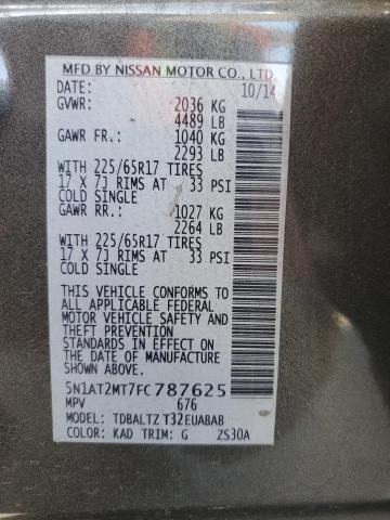 5N1AT2MT7FC787625 Nissan ROGUE S
