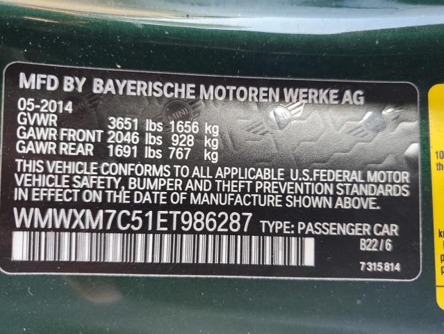 WMWXM7C51ET986287 Mini COOPER S