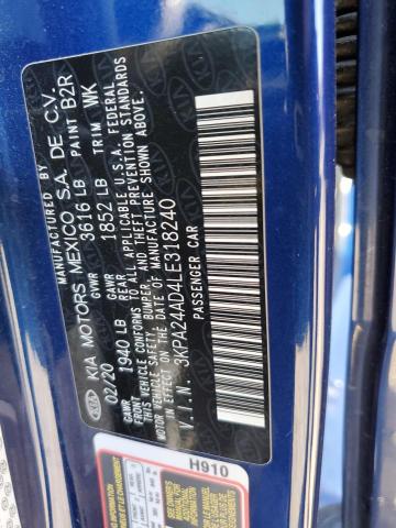 3KPA24AD4LE318240 KIA RIO LX