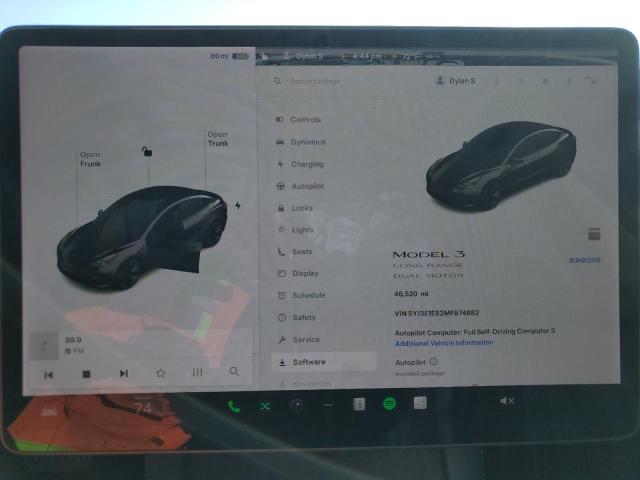 5YJ3E1EB3MF874882 Tesla MODEL 3