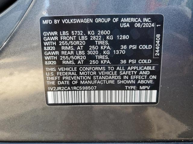 1V2JR2CA1RC598507 Volkswagen ATLAS SE