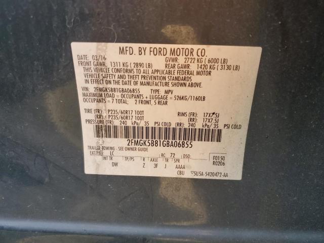 2FMGK5B81GBA06855 Ford 2016