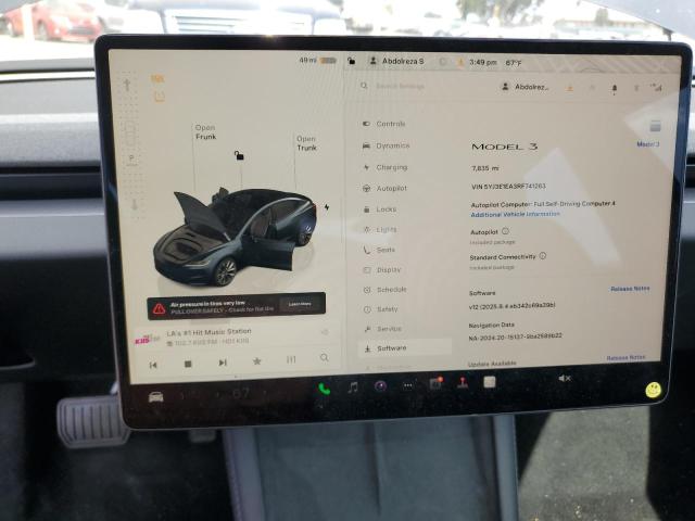 5YJ3E1EA3RF741263 Tesla MODEL 3