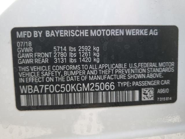 WBA7F0C50KGM25066 BMW 2019