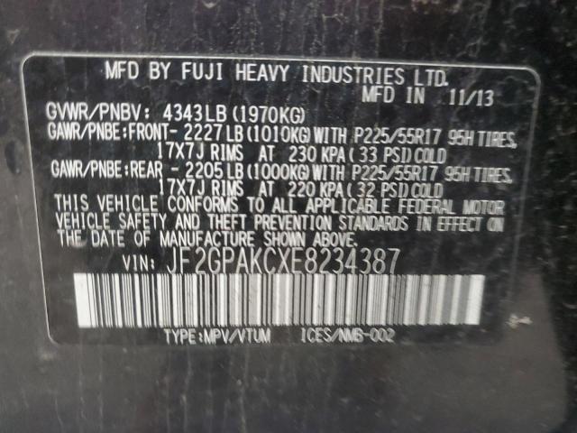 JF2GPAKCXE8234387 Subaru XV CROSSTR