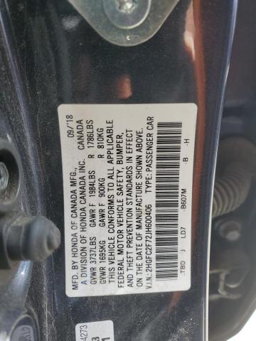 2HGFC2F72JH600406 Honda CIVIC EX