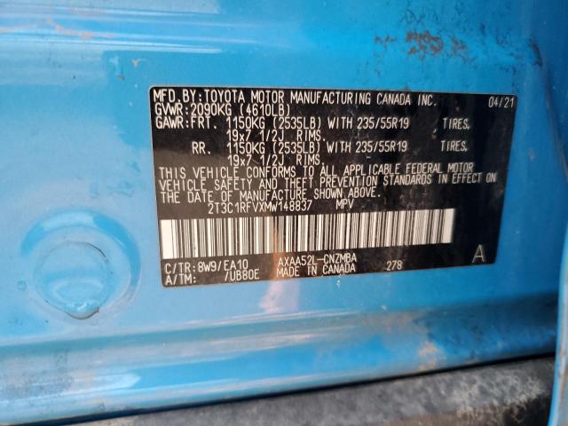 2T3C1RFVXMW148837 Toyota RAV4 XLE P