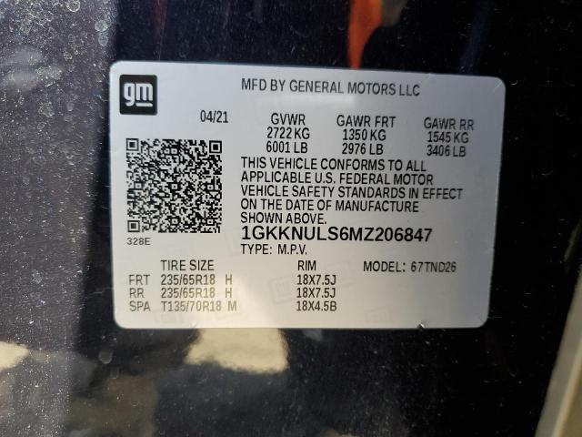 1GKKNULS6MZ206847 GMC ACADIA SLT