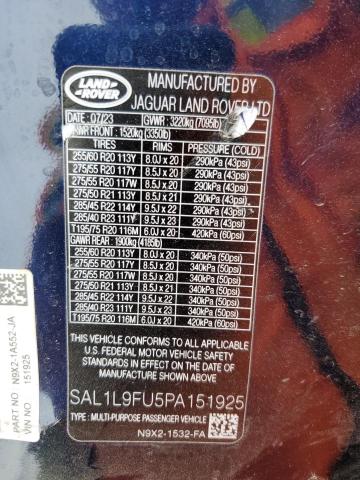 SAL1L9FU5PA151925 Land Rover RANGE ROVE