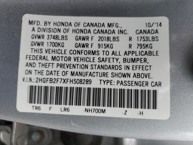 2HGFB2F7XFH508289 Honda CIVIC SE