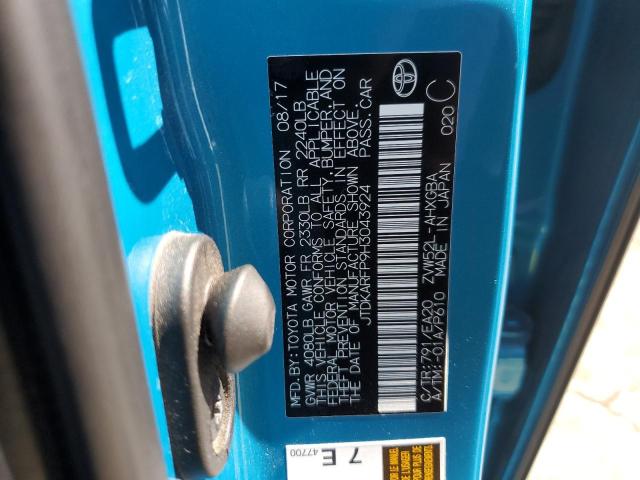 JTDKARFP9H3043924 Toyota 2zr-fxe+1nm