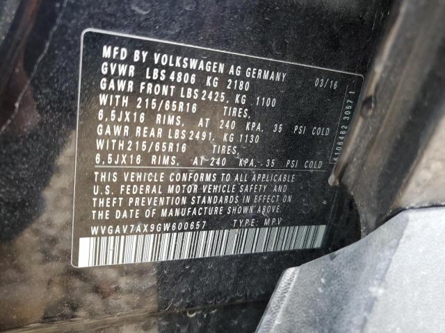 WVGAV7AX9GW600657 Volkswagen Tiguan