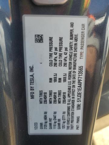 5YJ3E1EA4PF713565 Tesla 2023