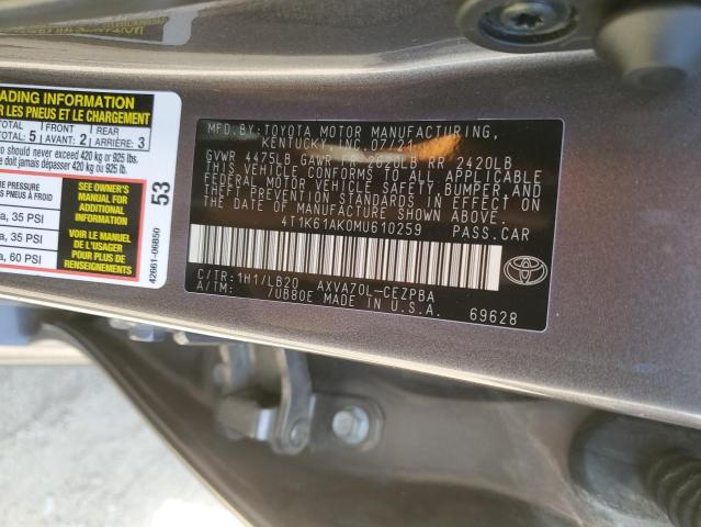 4T1K61AK0MU610259 Toyota CAMRY XSE