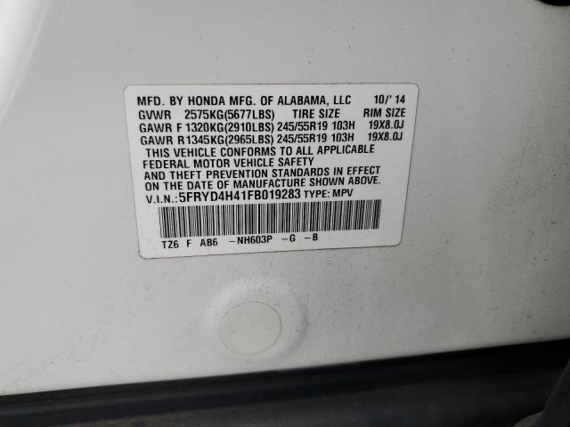 5FRYD4H41FB019283 Acura j35y5