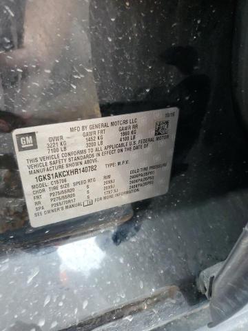1GKS1AKCXHR140782 GMC YUKON SLE