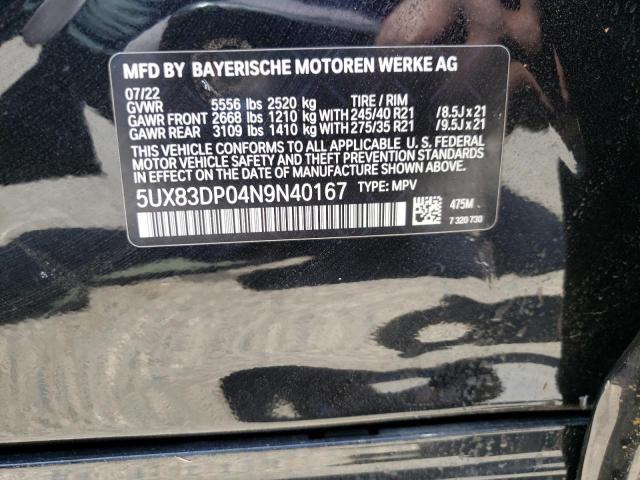 5UX83DP04N9N40167 BMW X3 Xdrivem40i