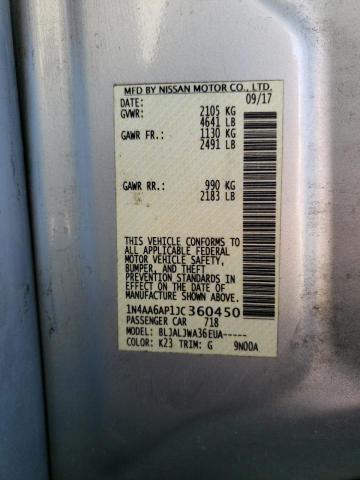 1N4AA6AP1JC360450 Nissan Maxima 3.5s