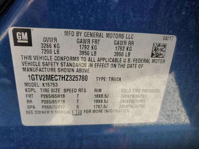 1GTV2MEC7HZ325780 GMC Sierra K1500 Sle