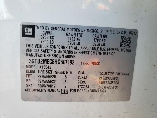 3GTU2MEC8HG507192 GMC Sierra K1500 Sle