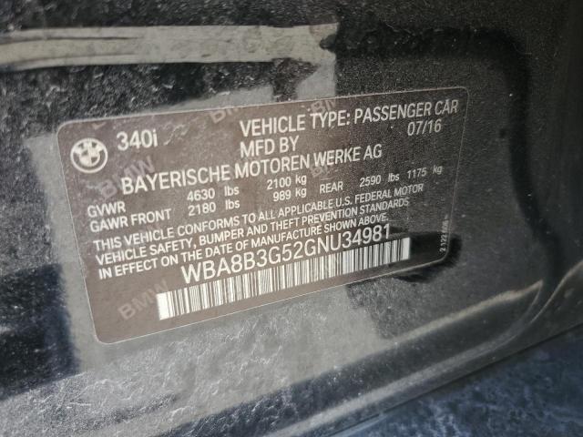 WBA8B3G52GNU34981 BMW 340 I