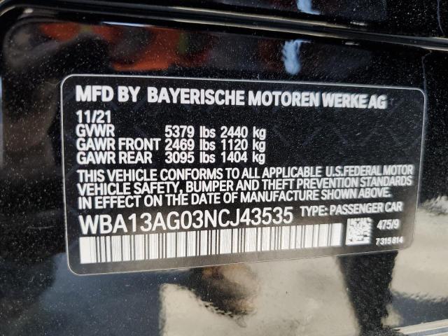WBA13AG03NCJ43535 BMW 530e