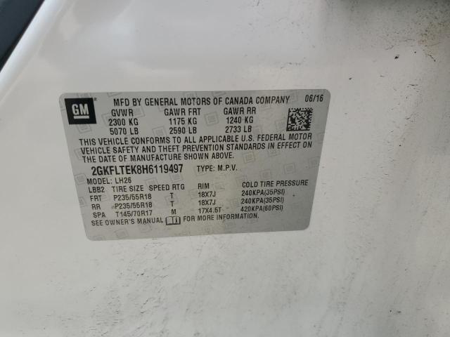 2GKFLTEK8H6119497 GMC Terrain Sle