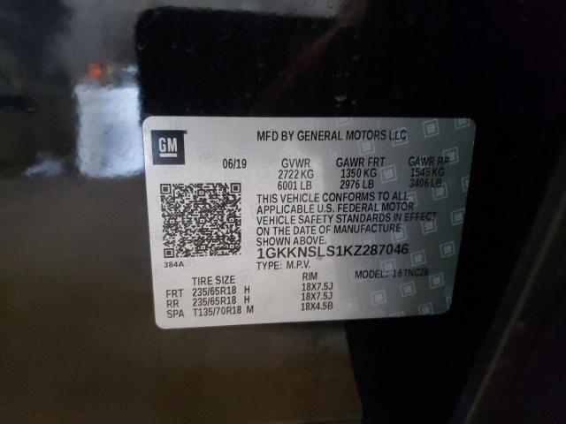 1GKKNSLS1KZ287046 GMC ACADIA SLE