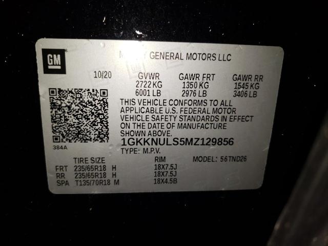 1GKKNULS5MZ129856 GMC ACADIA SLT