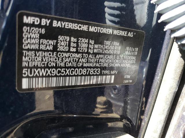 5UXWX9C5XG0D87833 BMW X3 Xdrive28i