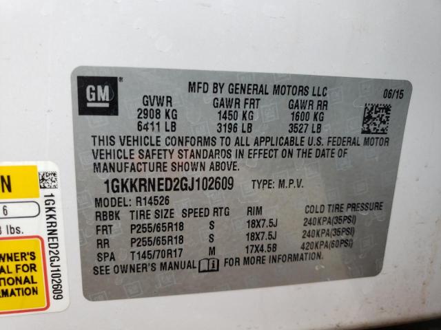 1GKKRNED2GJ102609 GMC ACADIA SLE