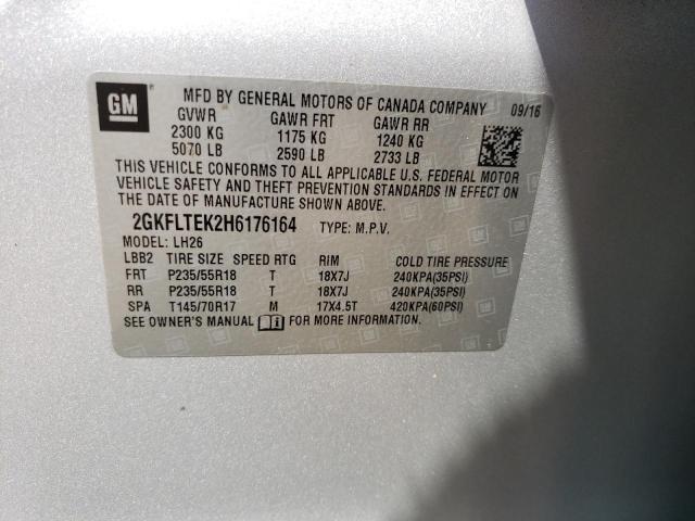 2GKFLTEK2H6176164 GMC Terrain Sle