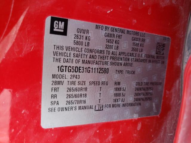 1GTG5DE31G1112580 GMC CANYON SLT