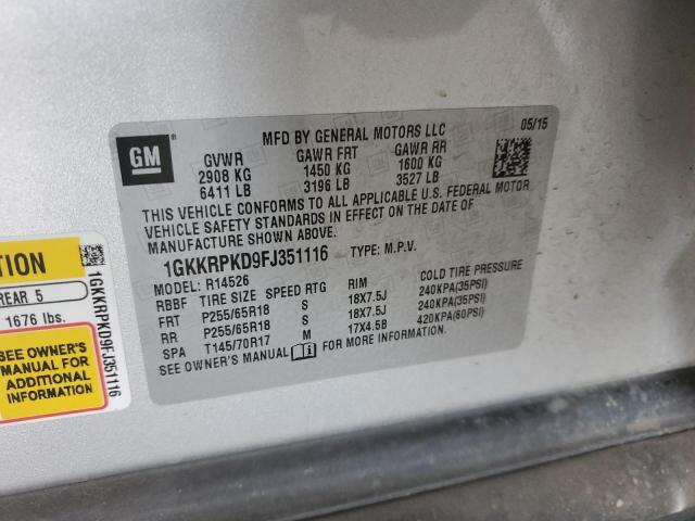 1GKKRPKD9FJ351116 GMC ACADIA SLE