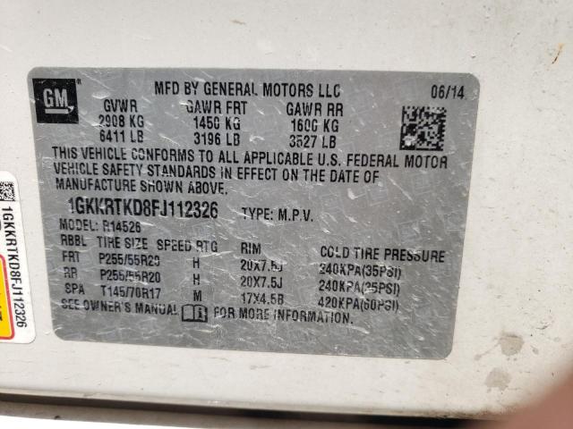 1GKKRTKD8FJ112326 GMC Acadia Denali