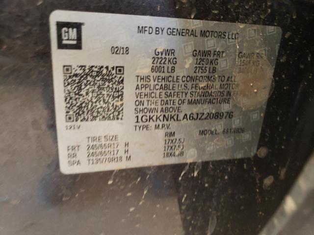 1GKKNKLA6JZ208976 GMC ACADIA SLE