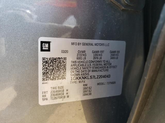 1GKKNKLS7LZ204043 GMC ACADIA SLE